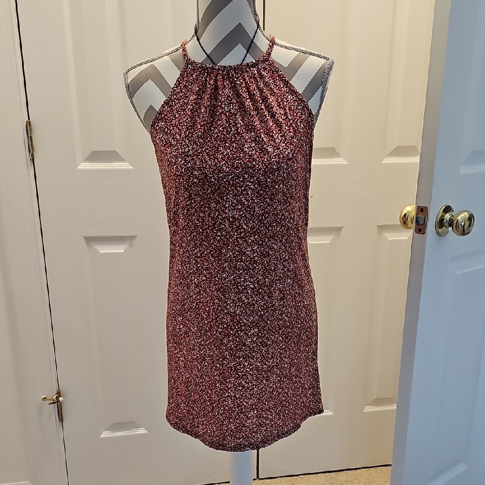 Michael Kors Halter Neck Mini Dress - Red and Black